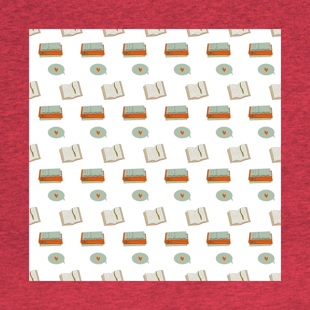 Pattern with books and speech bubble by DanielK